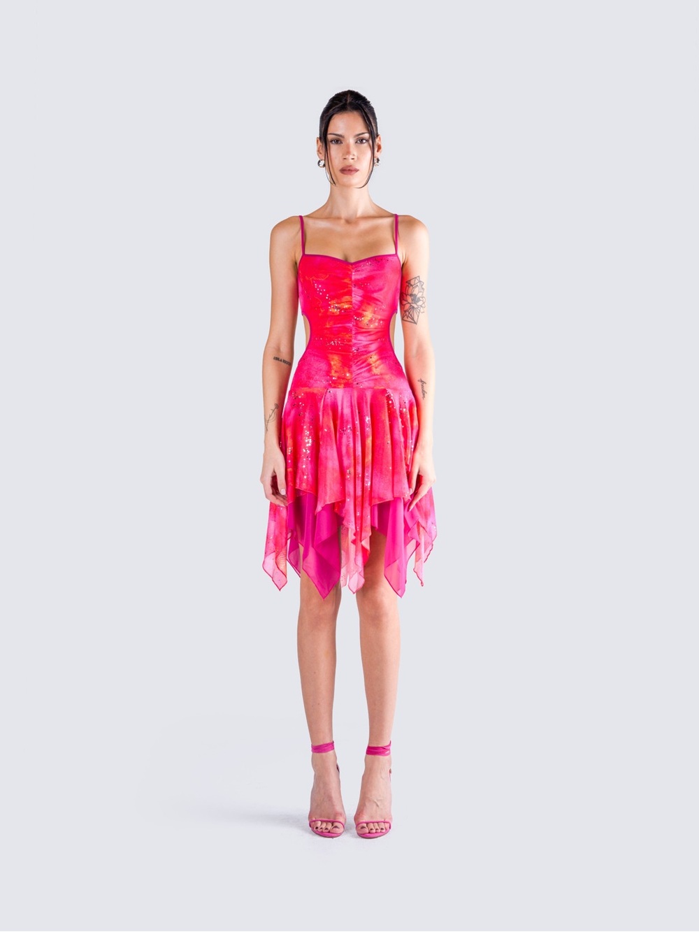 Finesse Alejandra Pink Handkerchief Dress M CC24-10